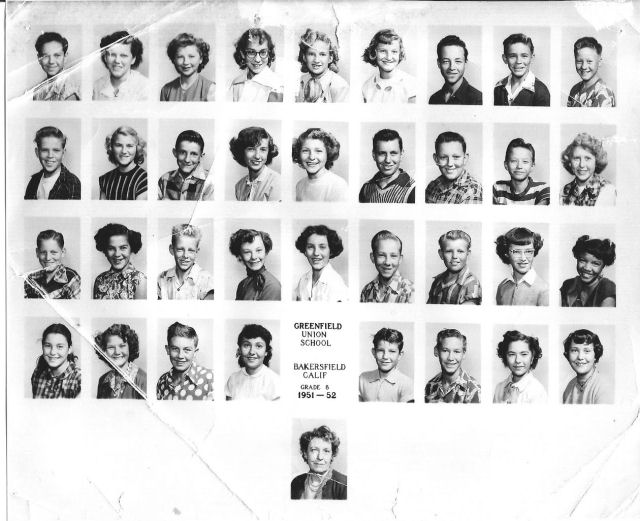 Greenfield Union School--Farris 8th Grade--Bakersfield, CA--1951-1952